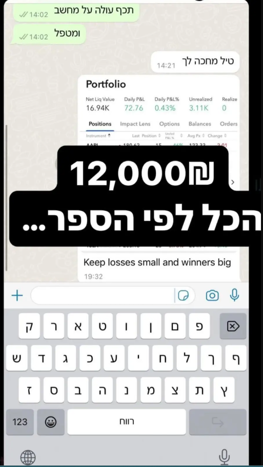 12,000₪ · הכל לפי הספר